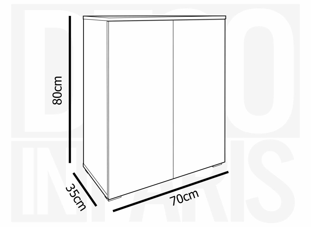 Meuble à chaussures 2 portes et 4 tiroirs en bois BAKI - DécoInParis