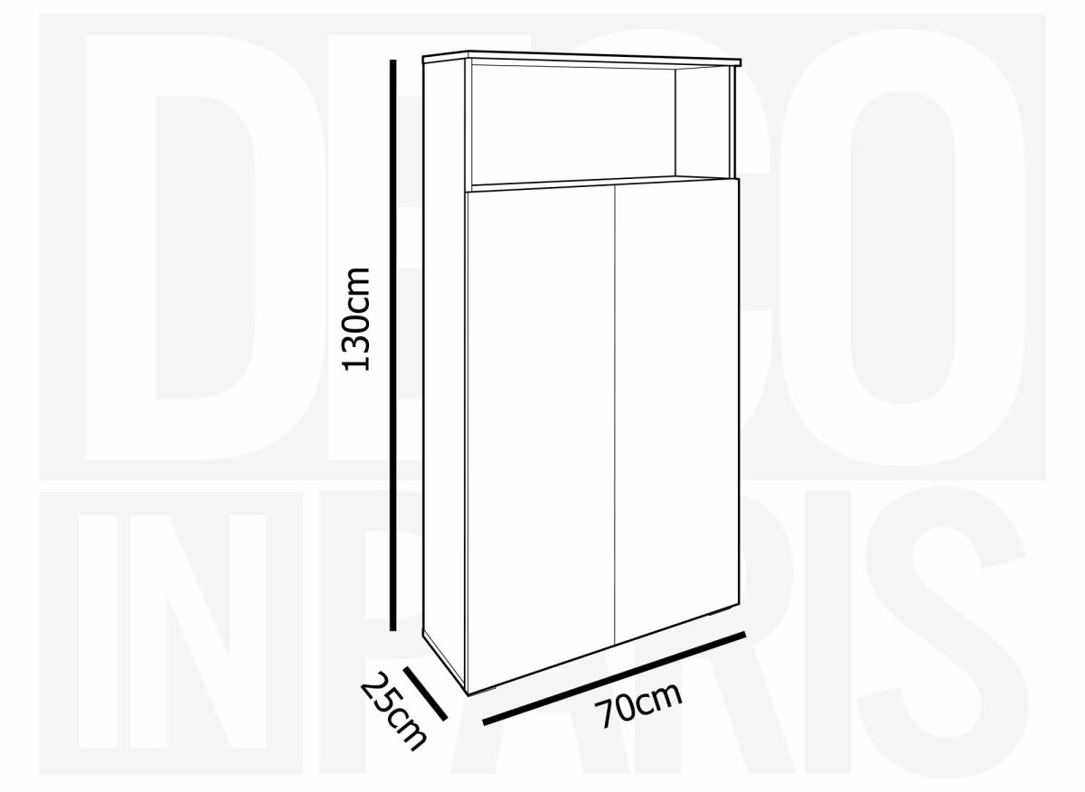 Meuble à chaussures 5 compartiments et 1 niche blanc BAKI - DécoInParis