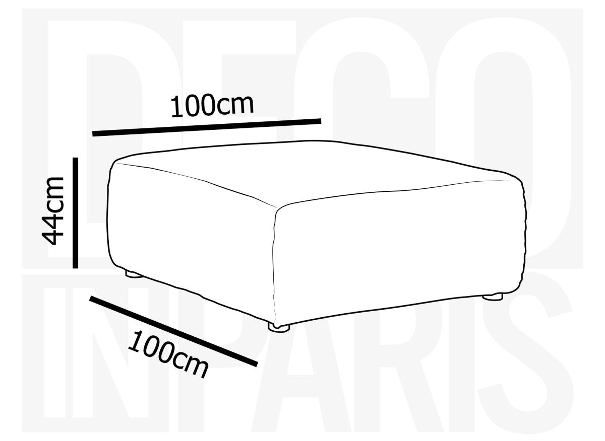 Pouf en velours gros côtelé doux beige TILDA - DécoInParis