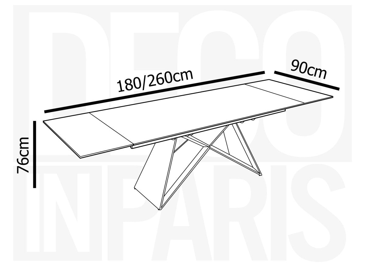 Table à manger extensible en céramique blanche effet marbre GABRIEL - DécoInParis