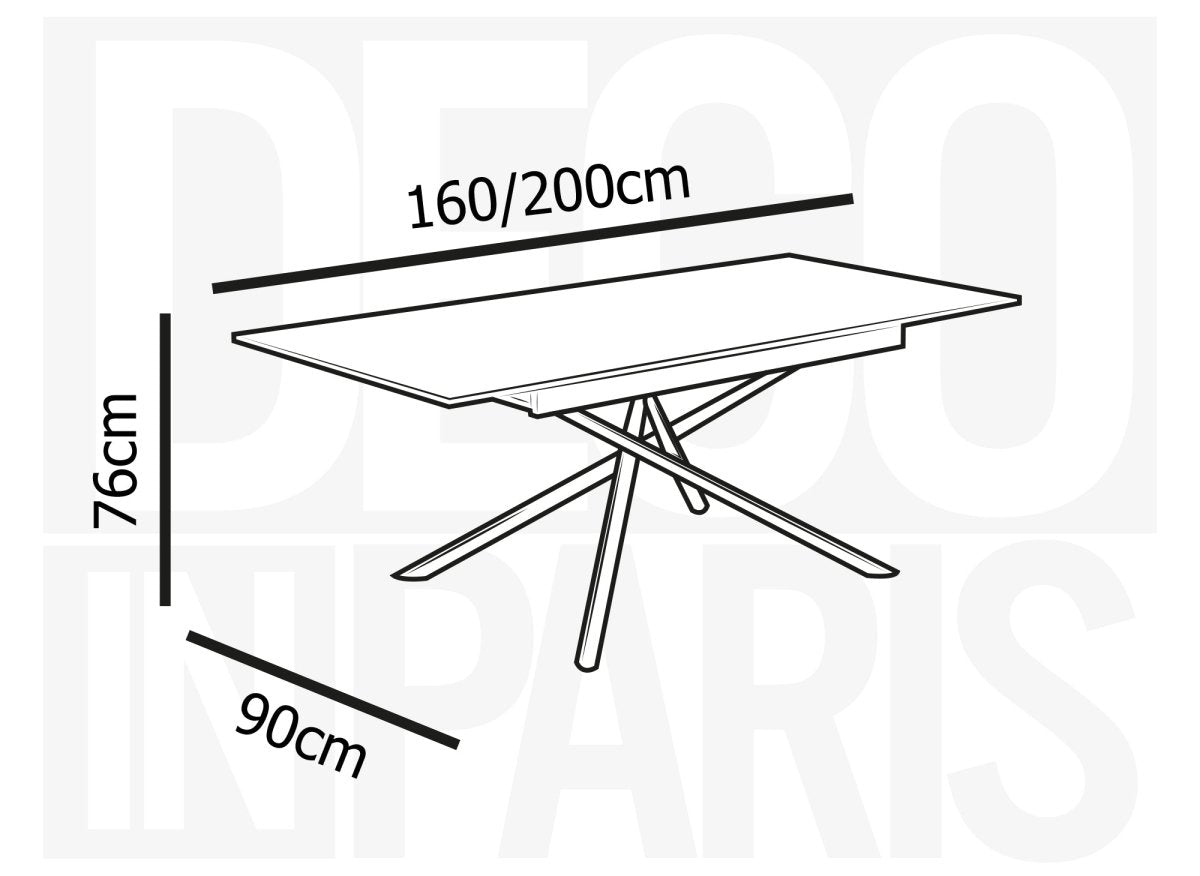 Table à manger rectangulaire à rallonge couleur chêne foncé ZORO - DécoInParis