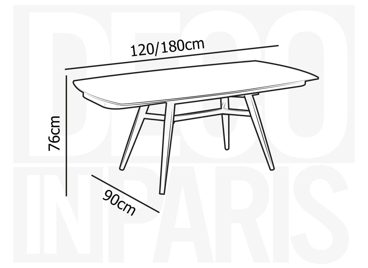 Table à manger rectangulaire extensible effet marbre JENA - DécoInParis