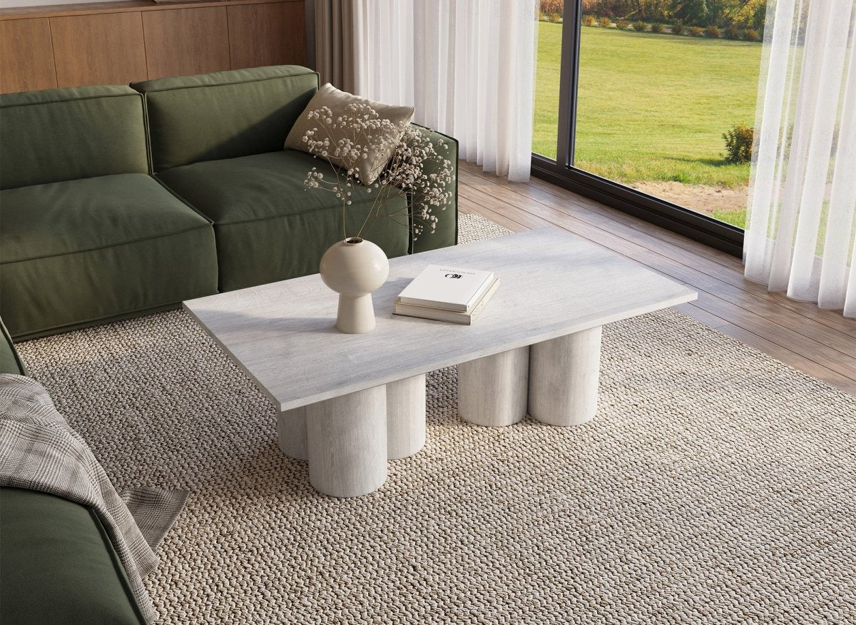 Table basse blanche pieds forme organique ROSALIA - DécoInParis
