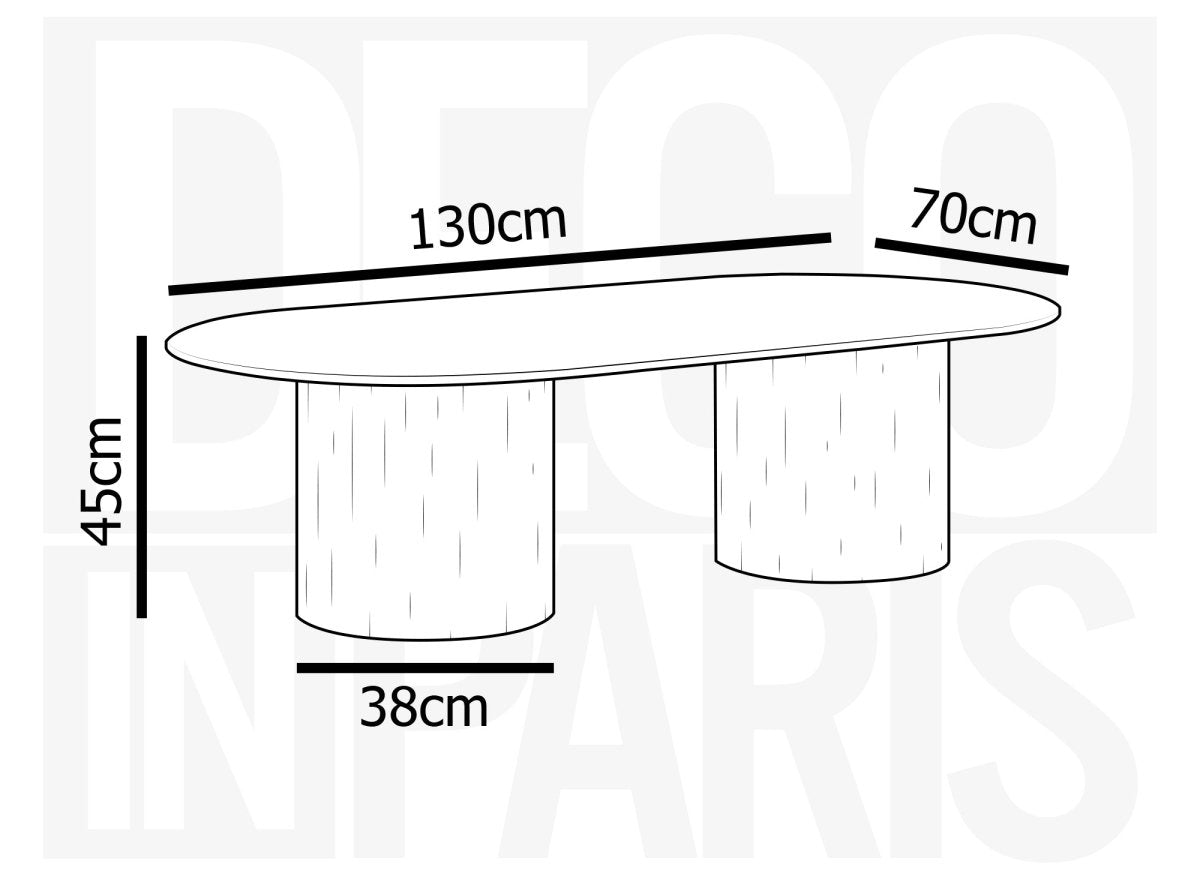Table basse en marbre composite beige pieds noir DHARA BLACK - DécoInParis