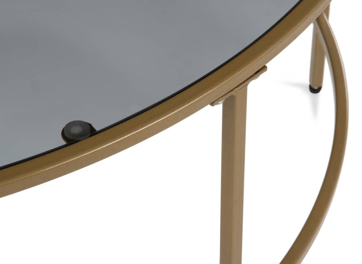 Table basse en verre noir et métal THESSA - DécoInParis