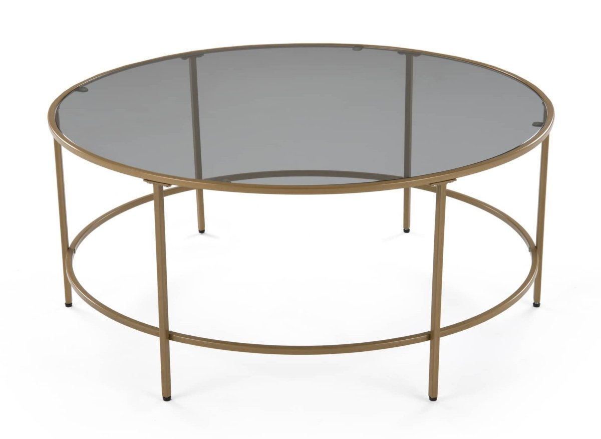 Table basse en verre noir et métal THESSA - DécoInParis
