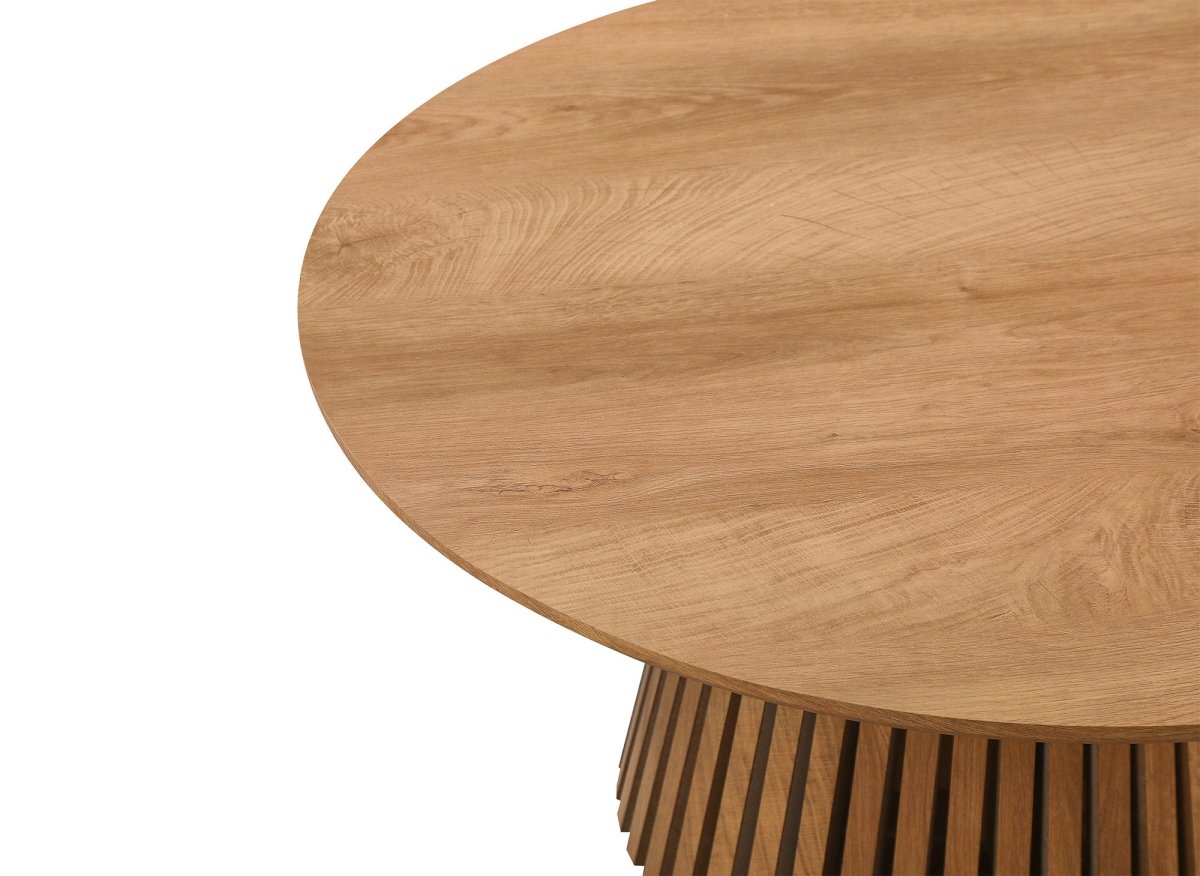 Table basse ronde en bois clair HEKA - DécoInParis