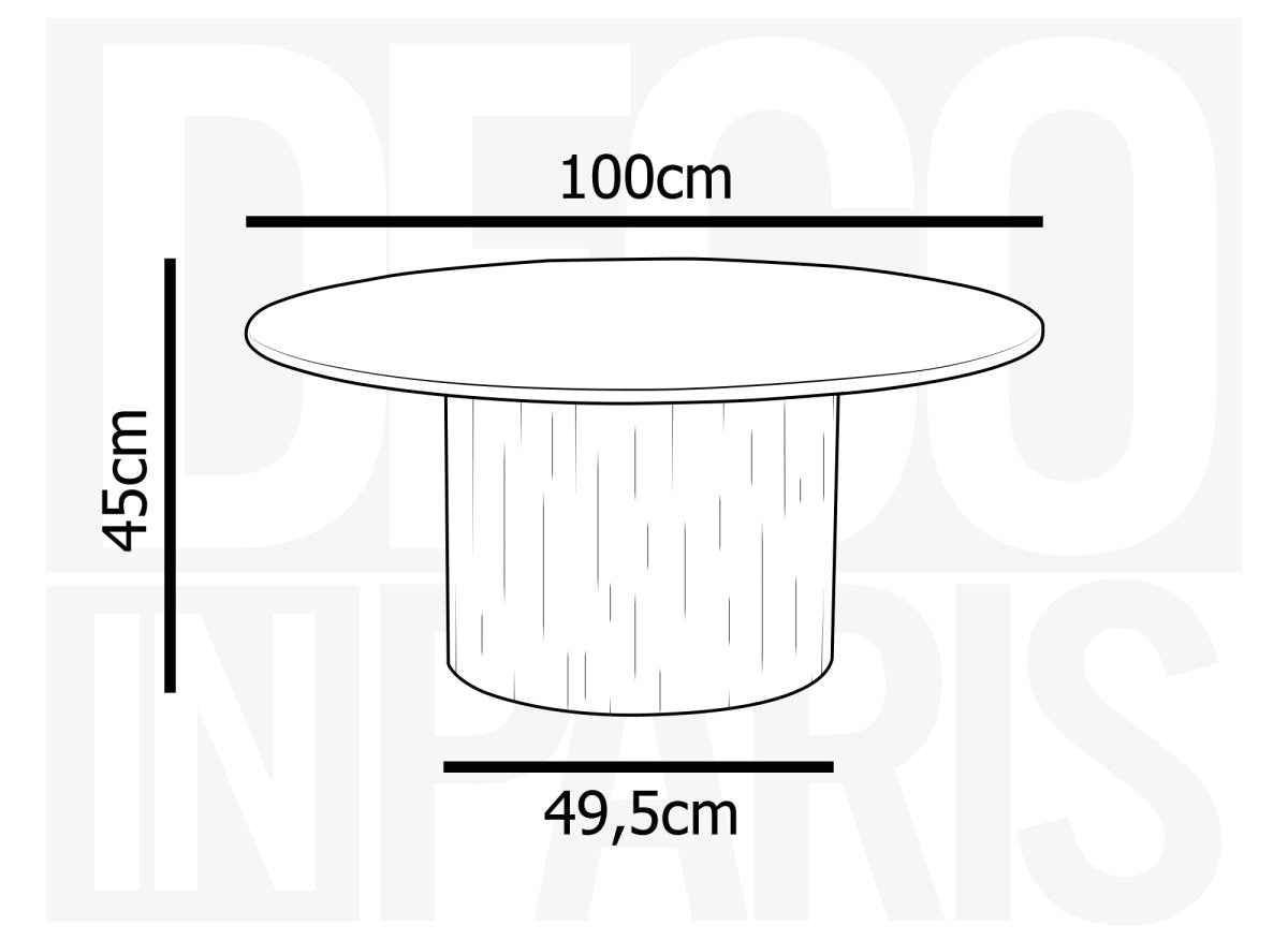 Table basse ronde en marbre composite beige DHARA - DécoInParis