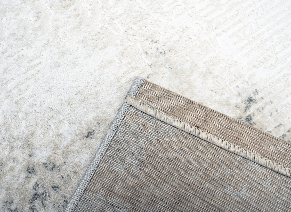 Tapis beige en tissu texturé 160 x 230 cm VANILLE - DécoInParis