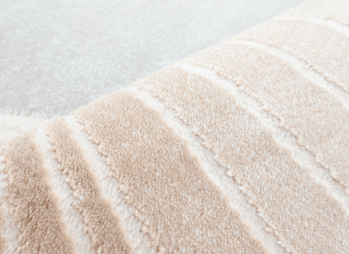 Tapis beige et gris à motifs blancs 200 x 290 cm PORTO - DécoInParis