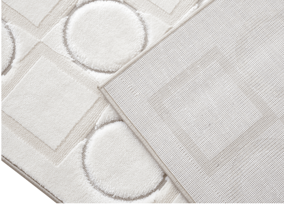 Tapis blanc écru à formes géométriques 154 x 230 cm KAELIES - DécoInParis