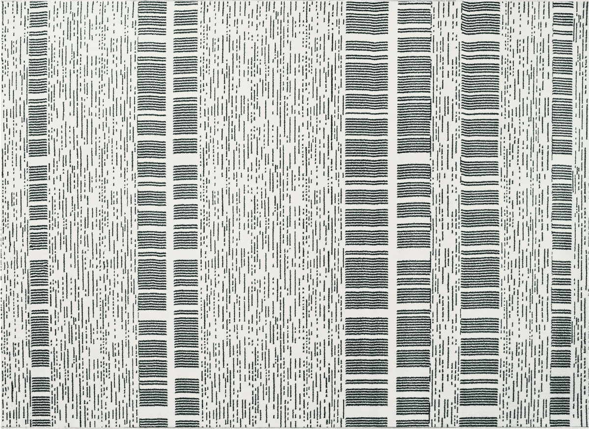 Tapis gris à motifs de bandes 160 x 230 cm TILLEUL - DécoInParis