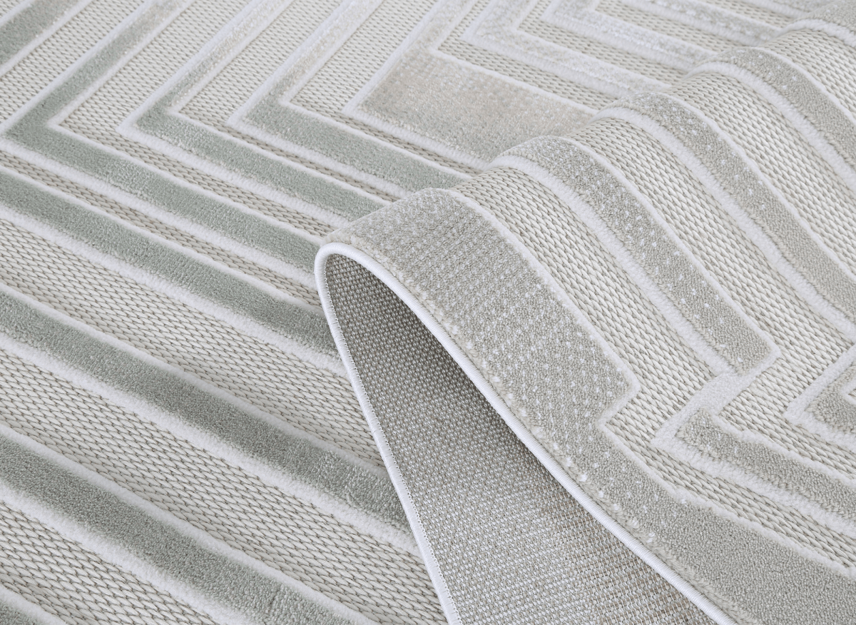 Tapis gris à motifs de lignes 160 x 230 cm PERTONA - DécoInParis