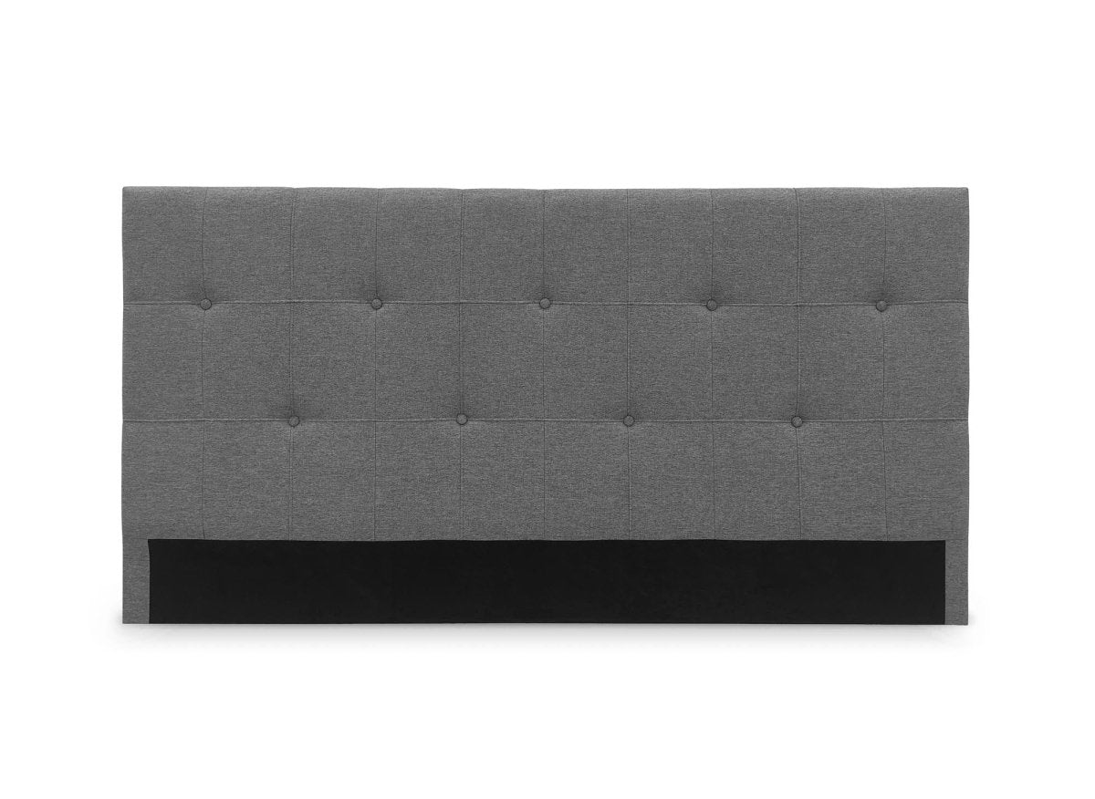 Tête de lit capitonnée en tissu gris 160 cm DOMICE - DécoInParis