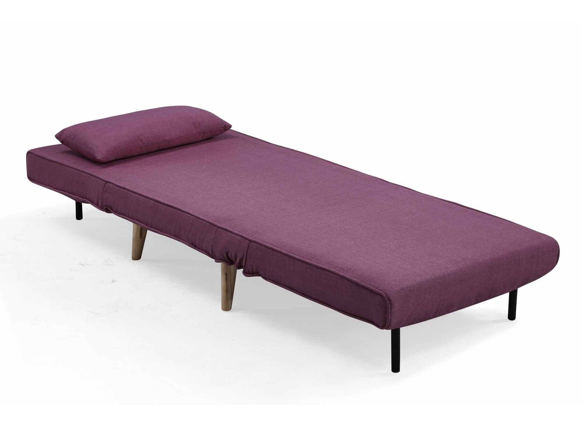 Fauteuil convertible en tissu violet TONKA