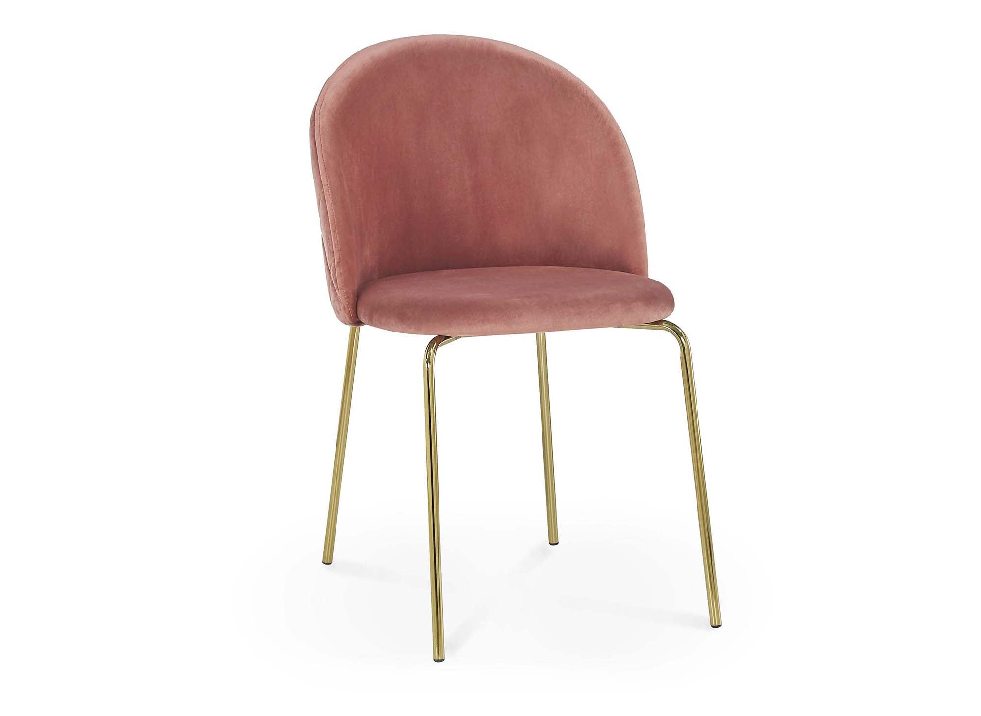 Lot de 2 chaises design en velours rose KENNETH