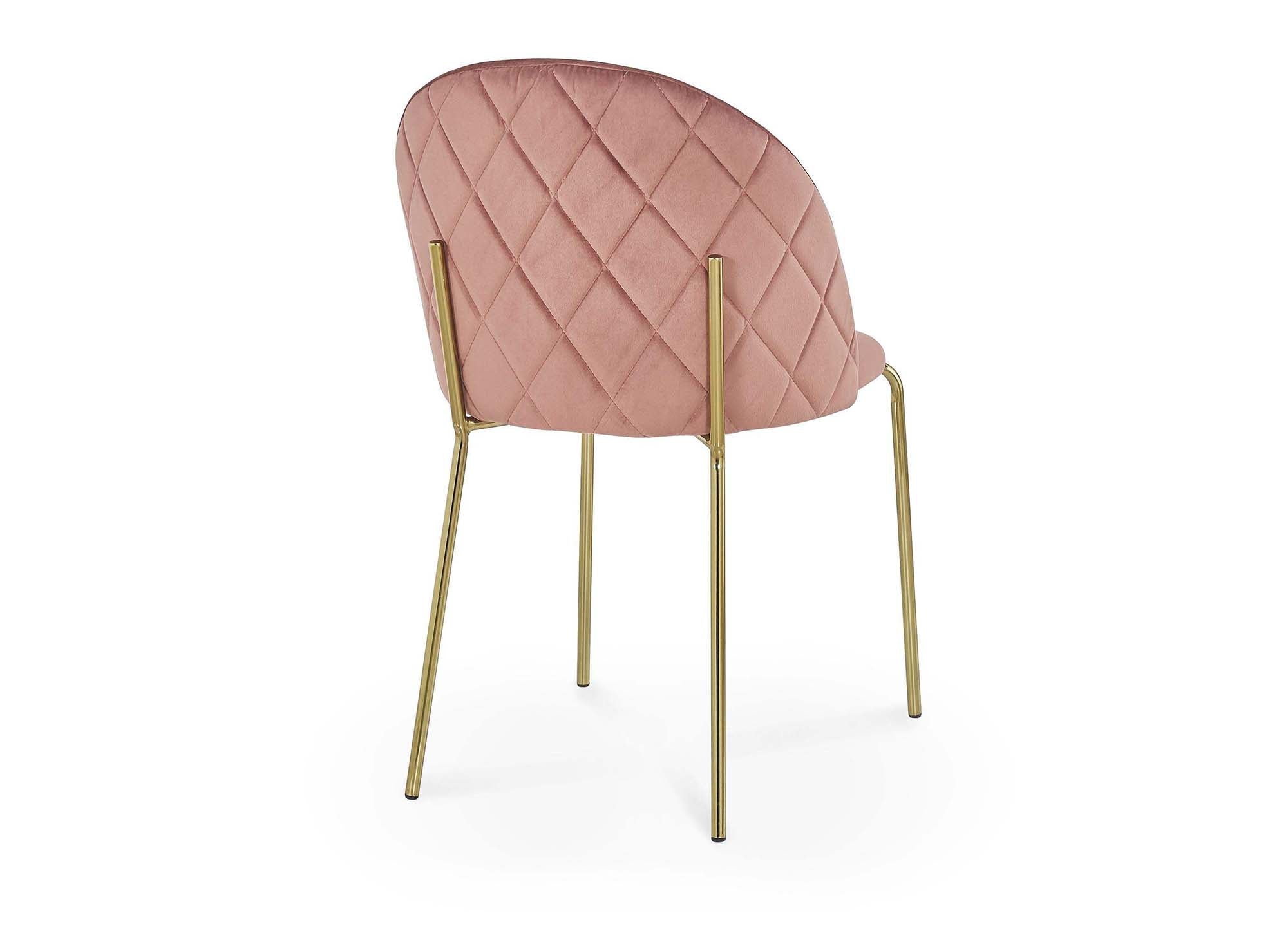 Lot de 2 chaises design en velours rose KENNETH