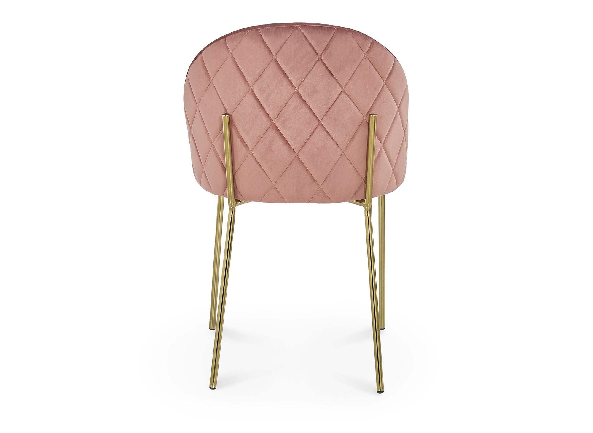 Lot de 2 chaises design en velours rose KENNETH