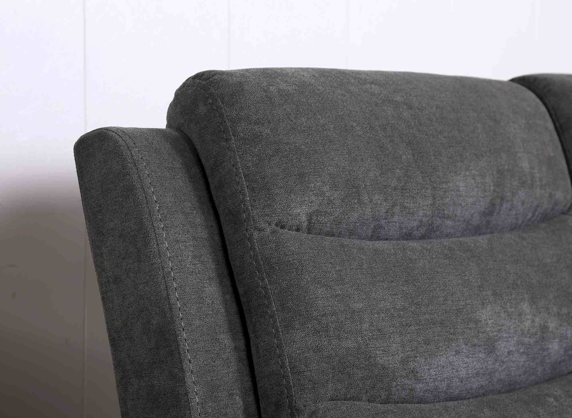 Canapé relax électrique 3 places en tissu gris foncé RICHARD