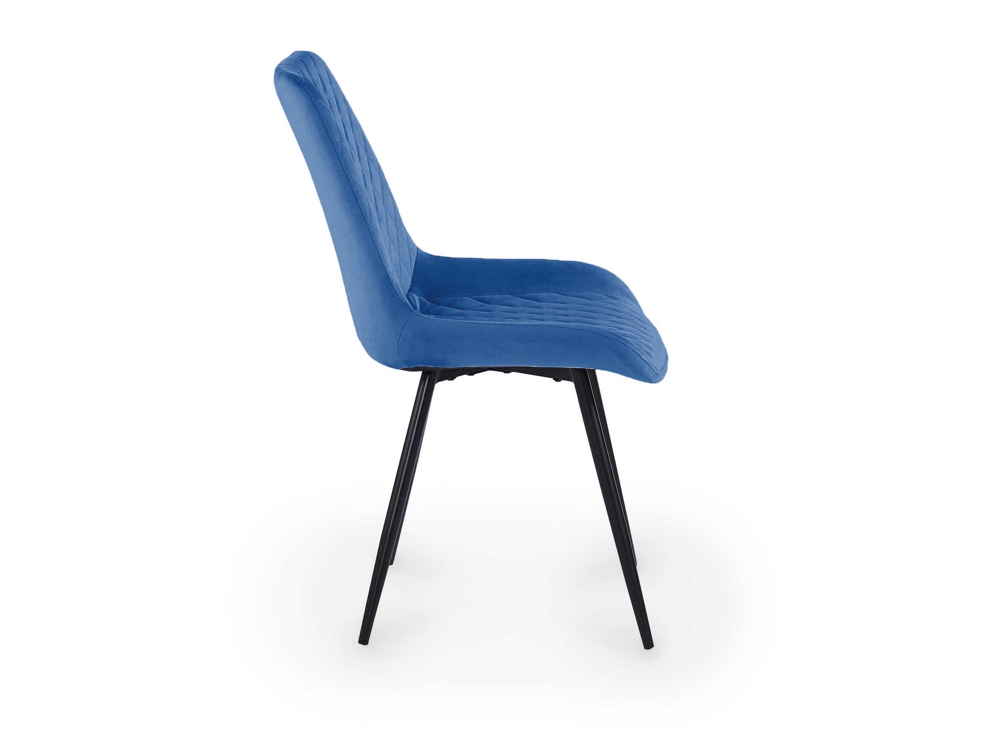 Lot de 2 chaises design en velours bleu YOLA