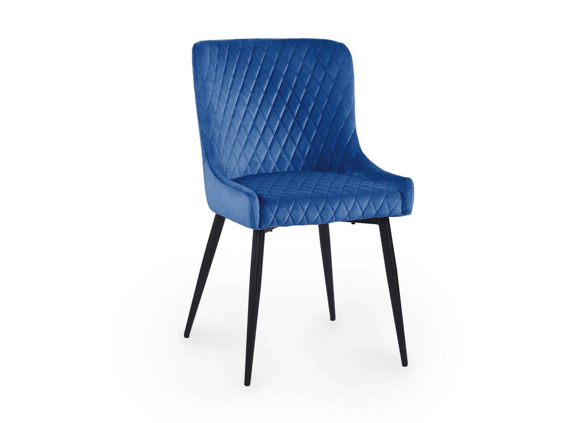 Lot de 2 chaises design en velours bleu JENNY