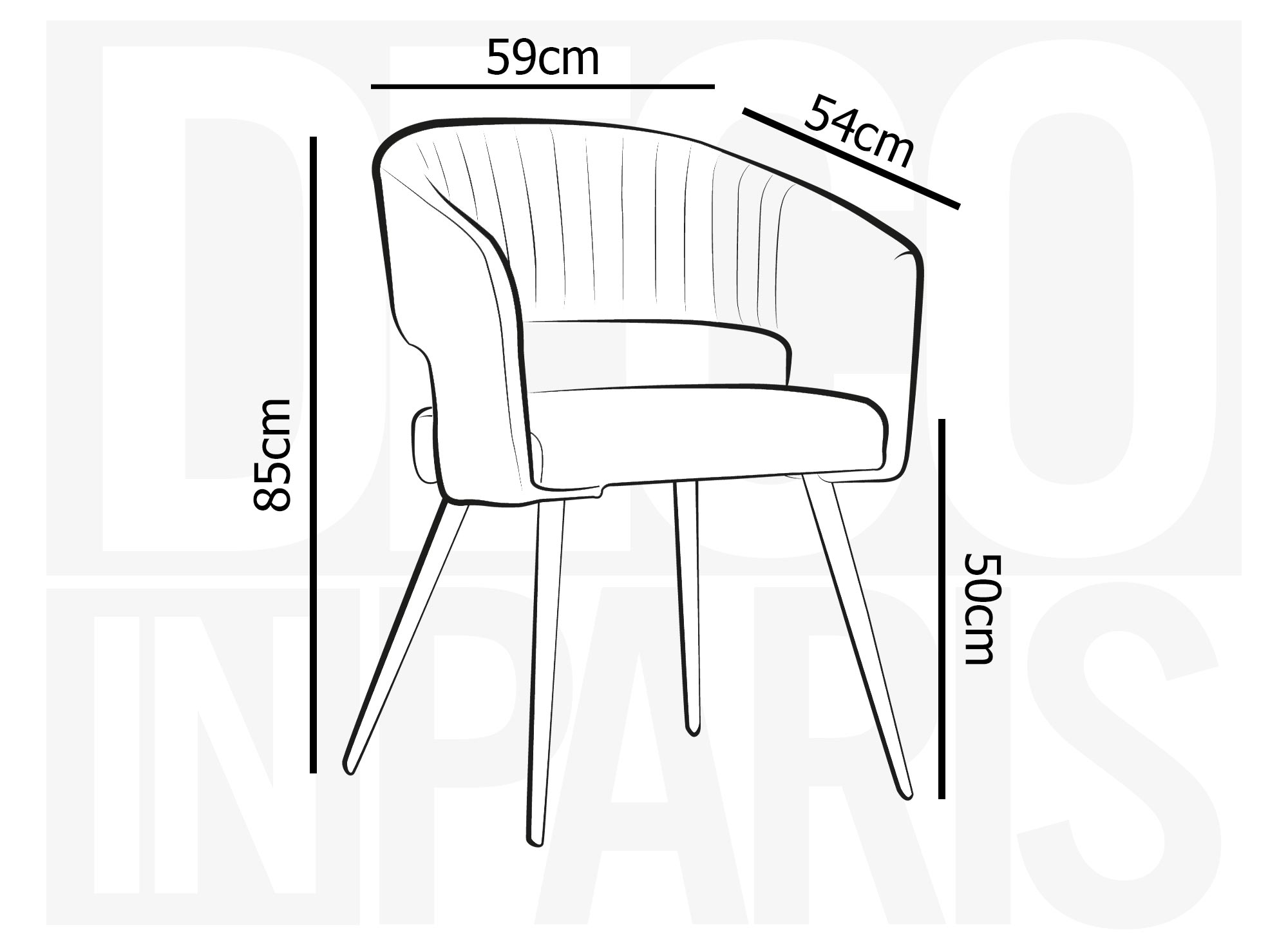 Lot de 2 chaises design en velours gris GLORIA