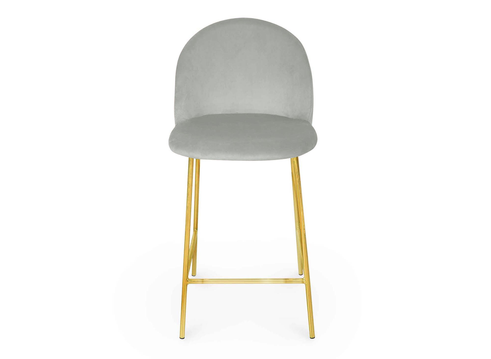 Lot de 2 tabourets de bar design en velours gris ARABEL