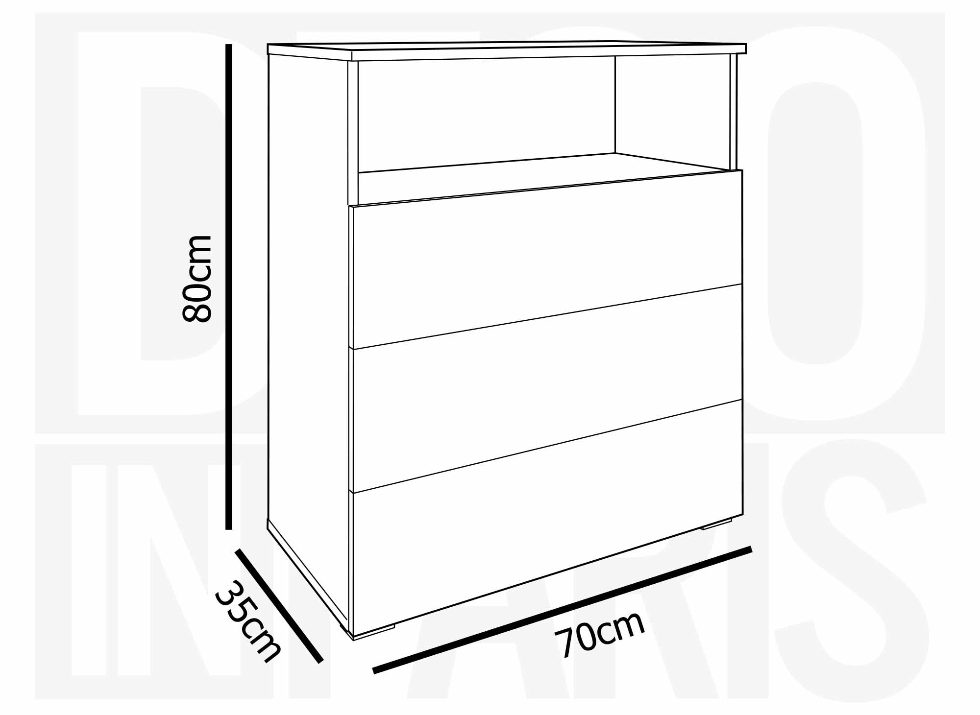 Meuble à chaussures 3 tiroirs et 1 niche noir BAKI