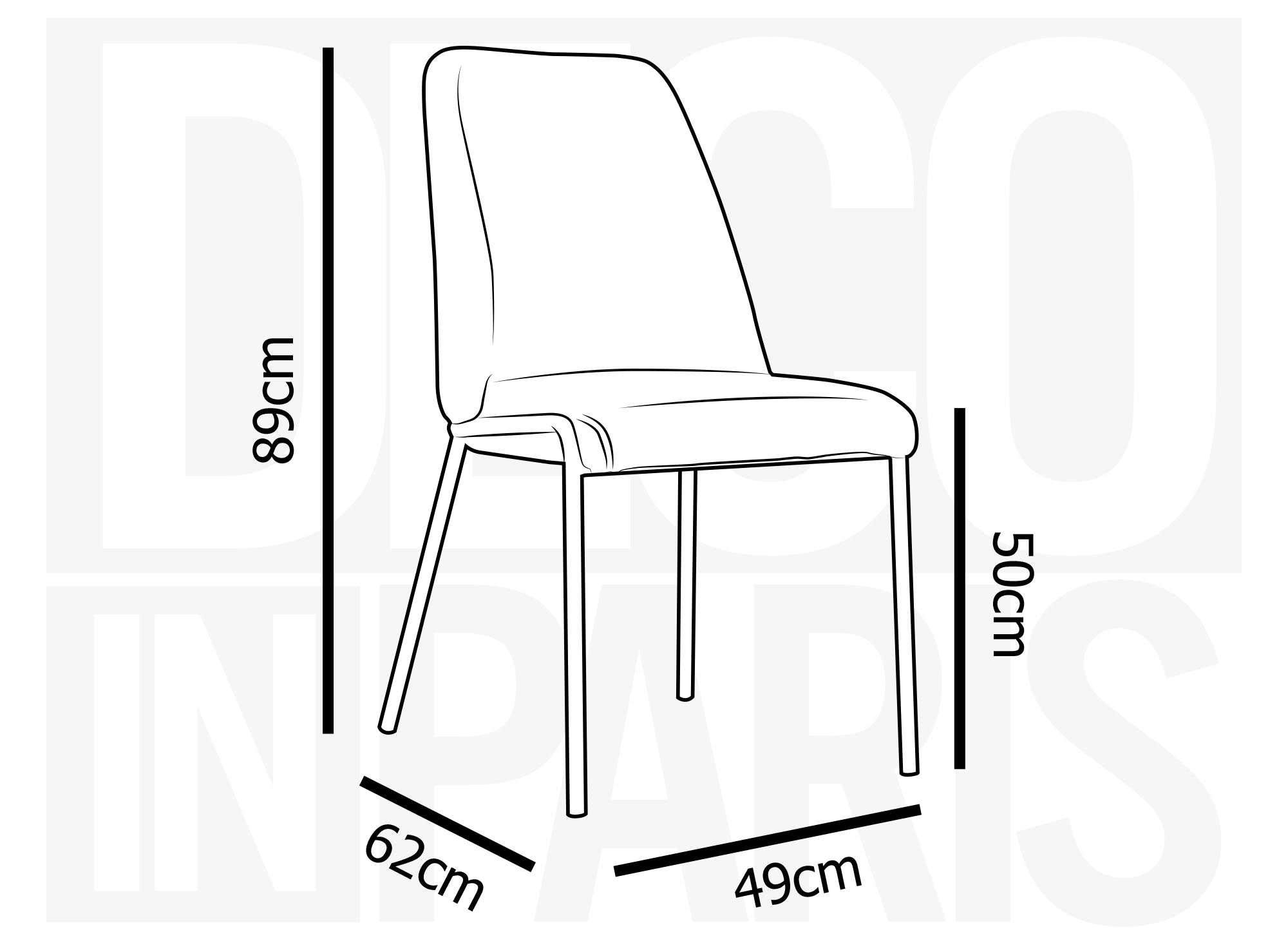 Lot de 2 chaises effet peau de mouton gris APRIL