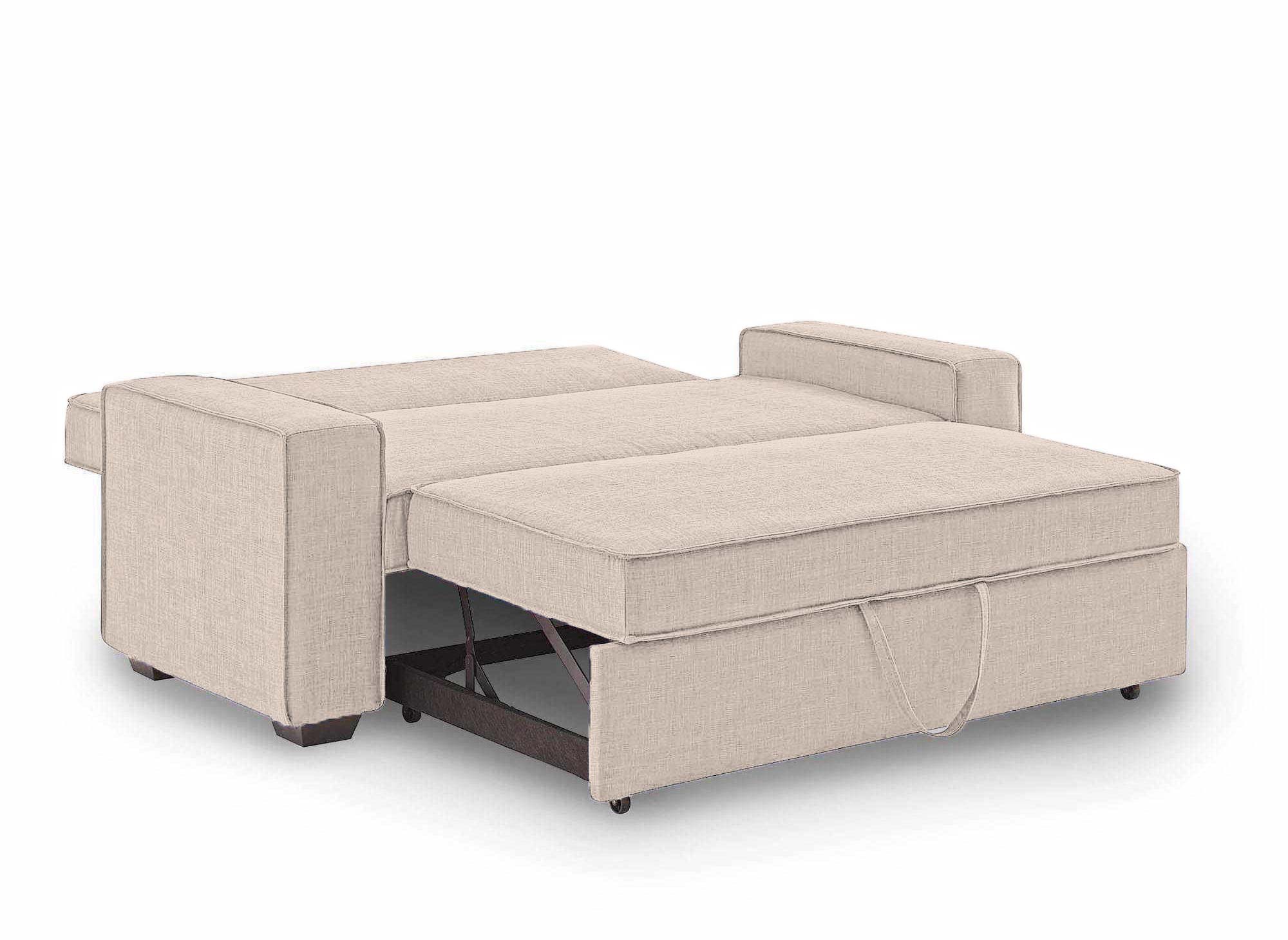 Canapé 3 places convertible en tissu beige JAMES