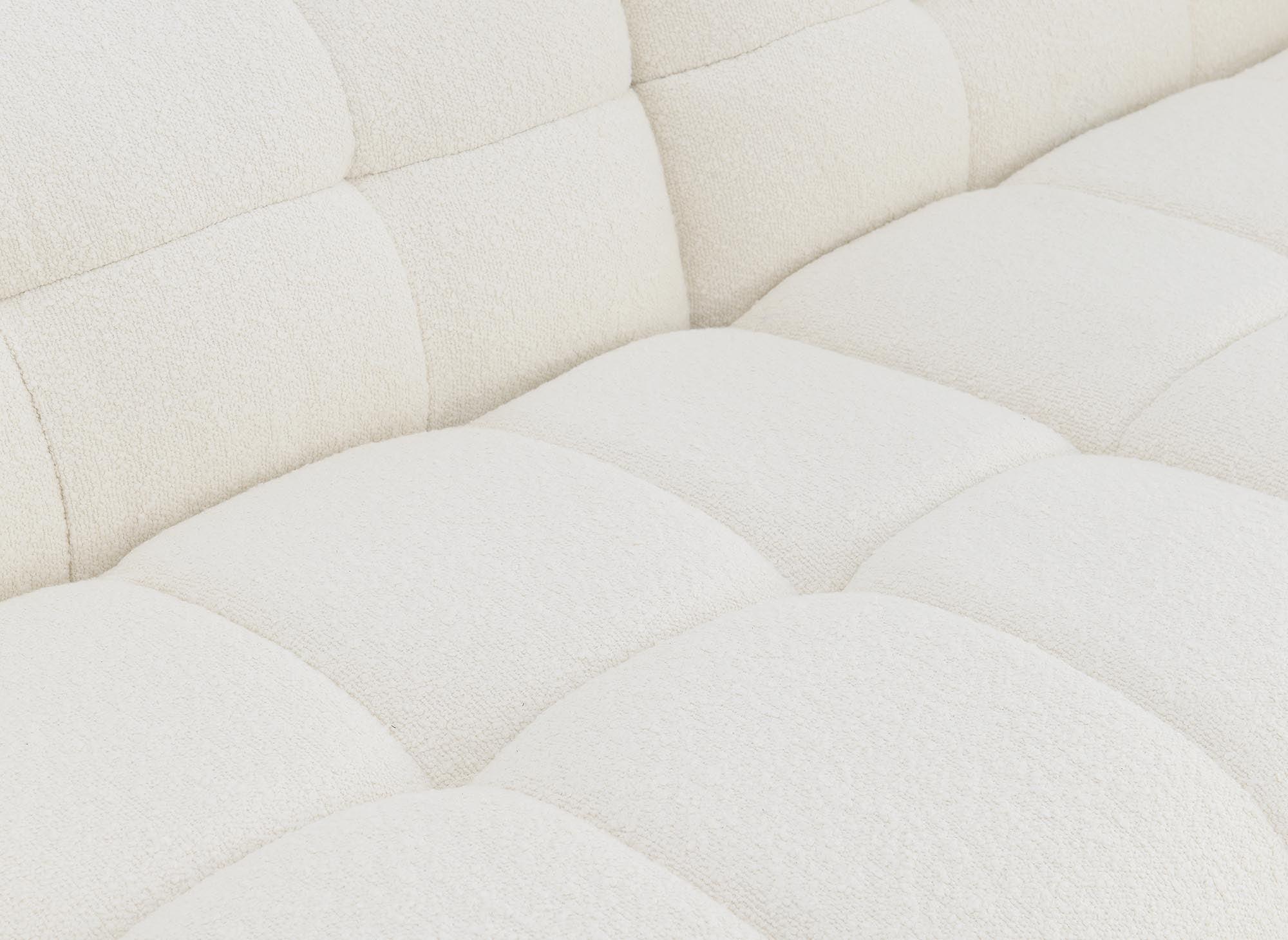 PIKKA TEST | Canapé d'angle effet peau de mouton blanc écru BELLA - Angle droit (Copie)