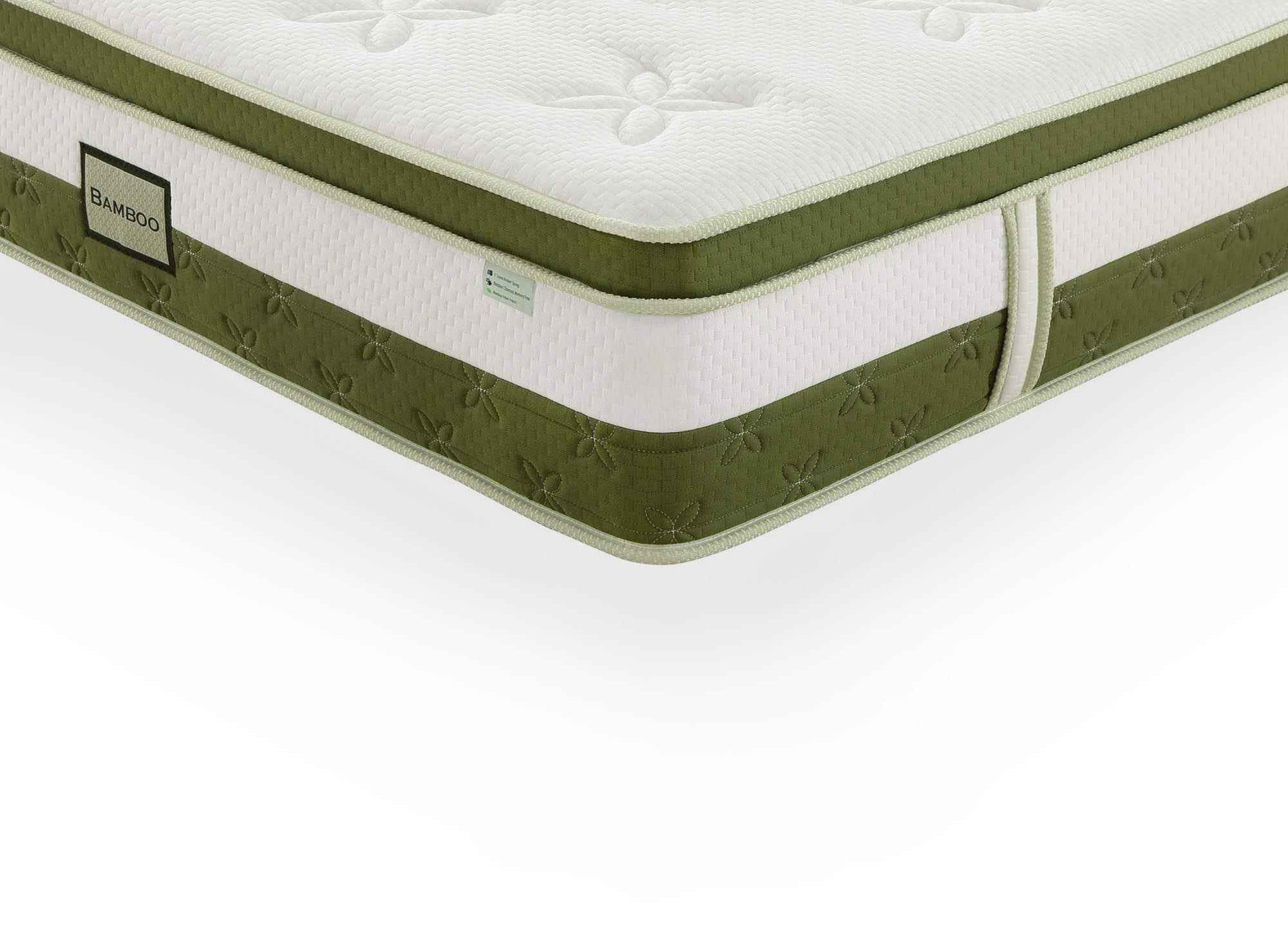 Matelas hybride BAMBOO 160 x 200 cm ressorts ensachés et mémoire de forme épaisseur 30 cm