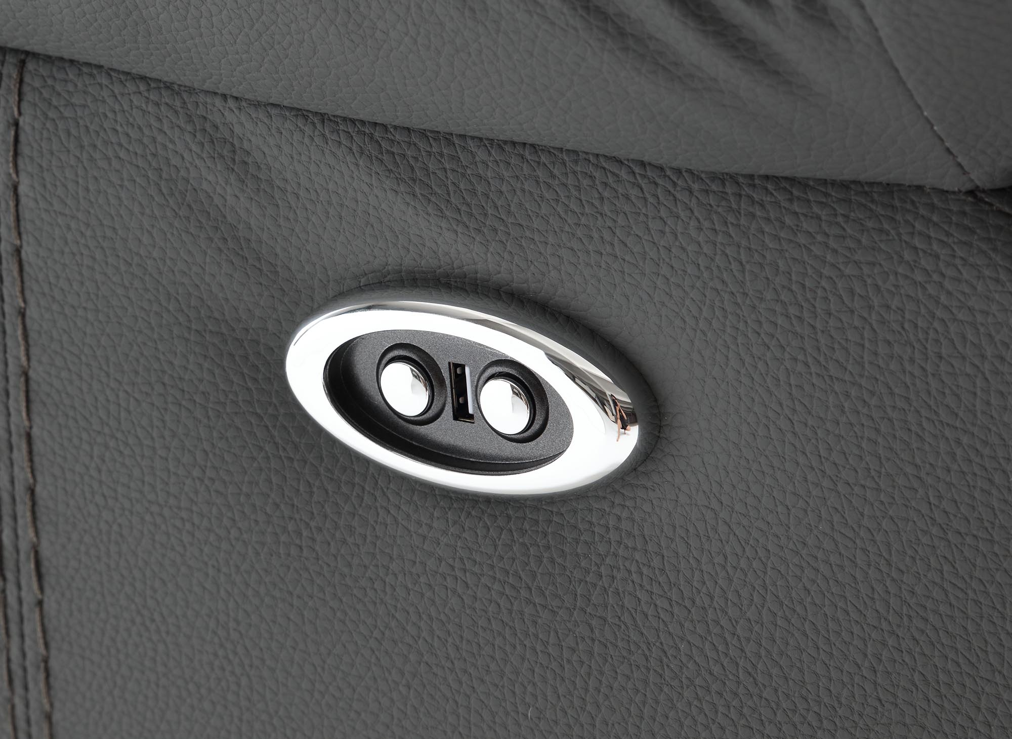 Fauteuil relax électrique en simili cuir gris foncé ELISE