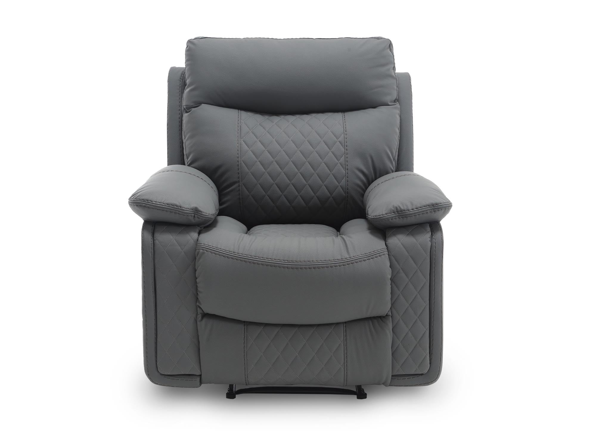 Fauteuil relax électrique en simili cuir gris foncé ELISE