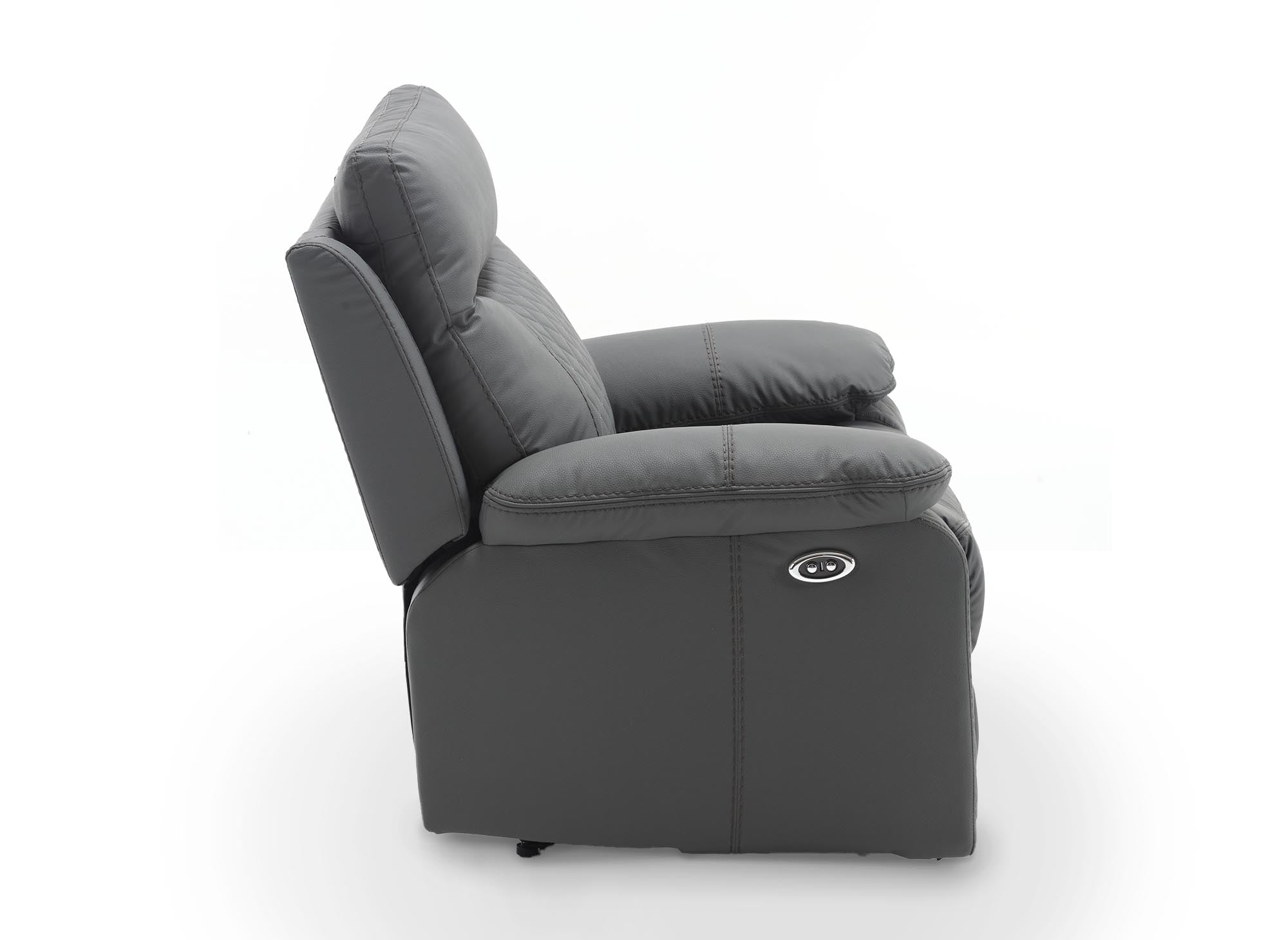 Fauteuil relax électrique en simili cuir gris foncé ELISE