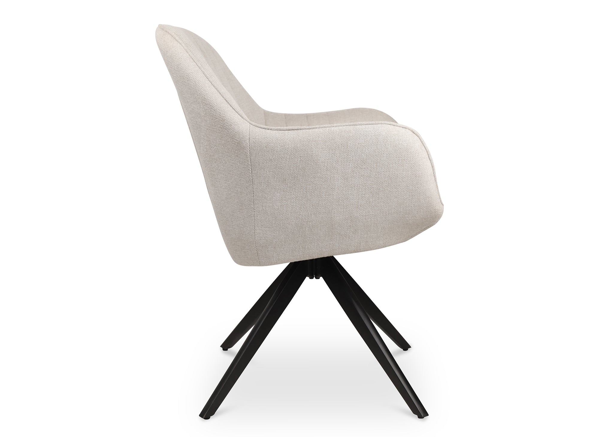 Lot de 2 chaises pivotantes en tissu beige MARLEY