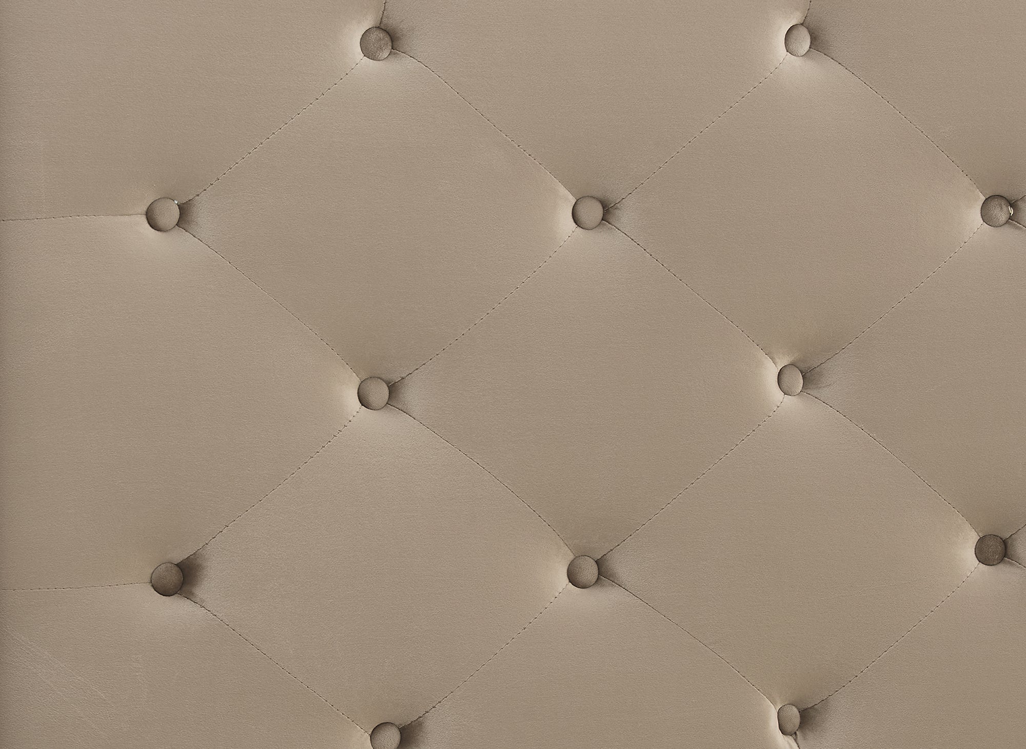 Lit double en velours capitonné taupe MAREVA 140x190 cm