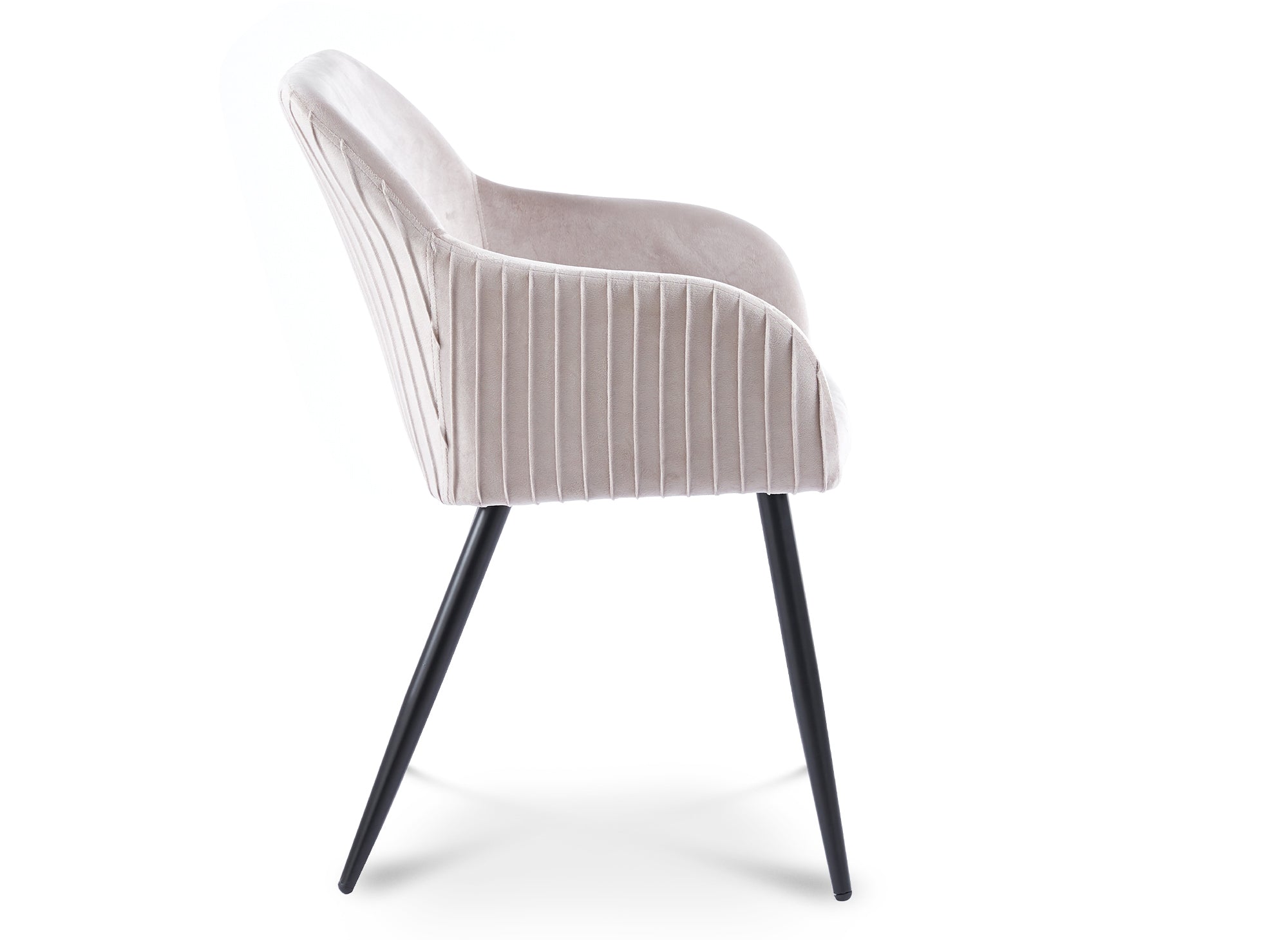 Lot de 2 chaises en velours beige pieds en métal noir DEVOR