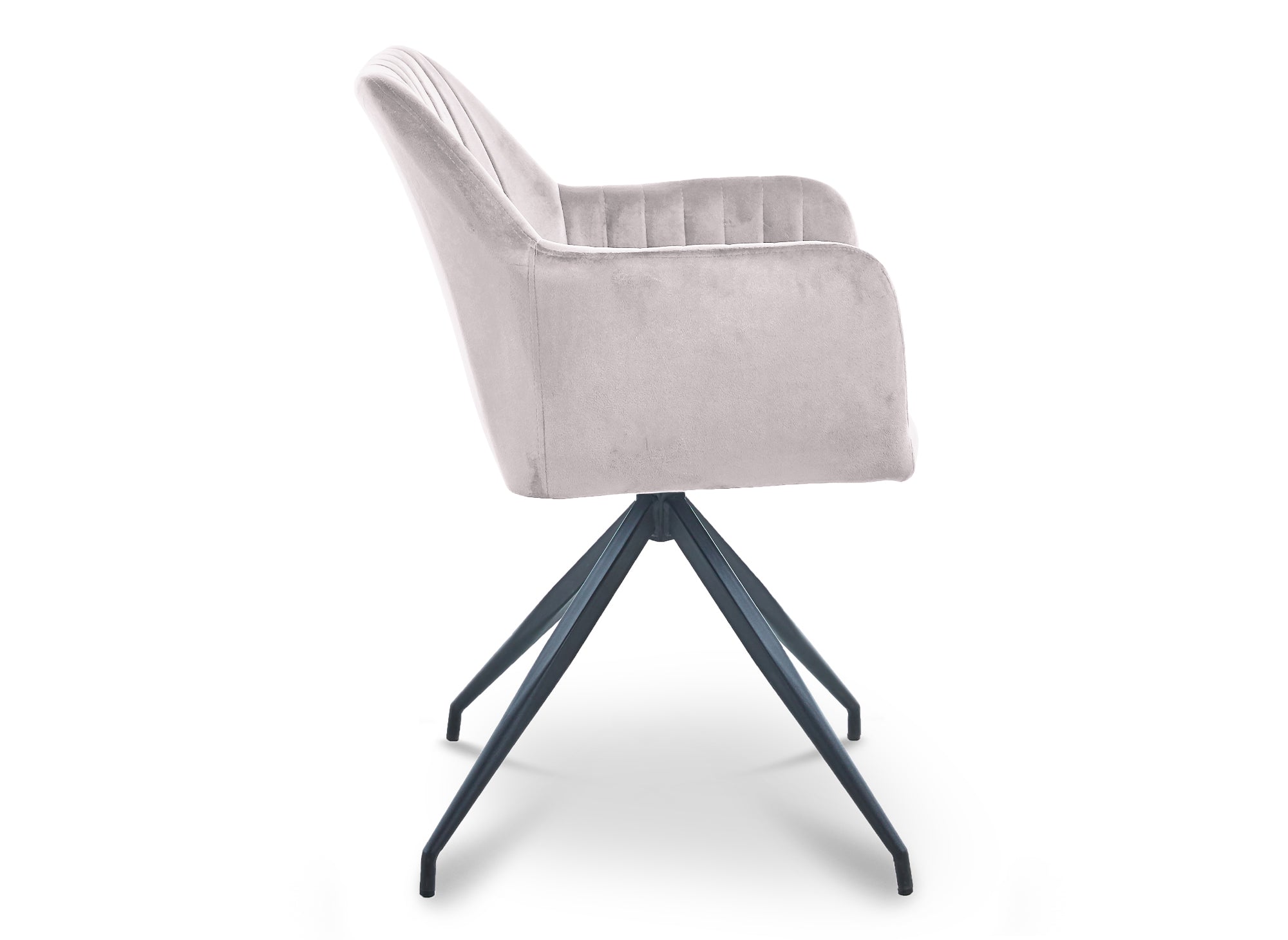 Lot de 2 chaises en velours beige pieds en métal noir RATUS