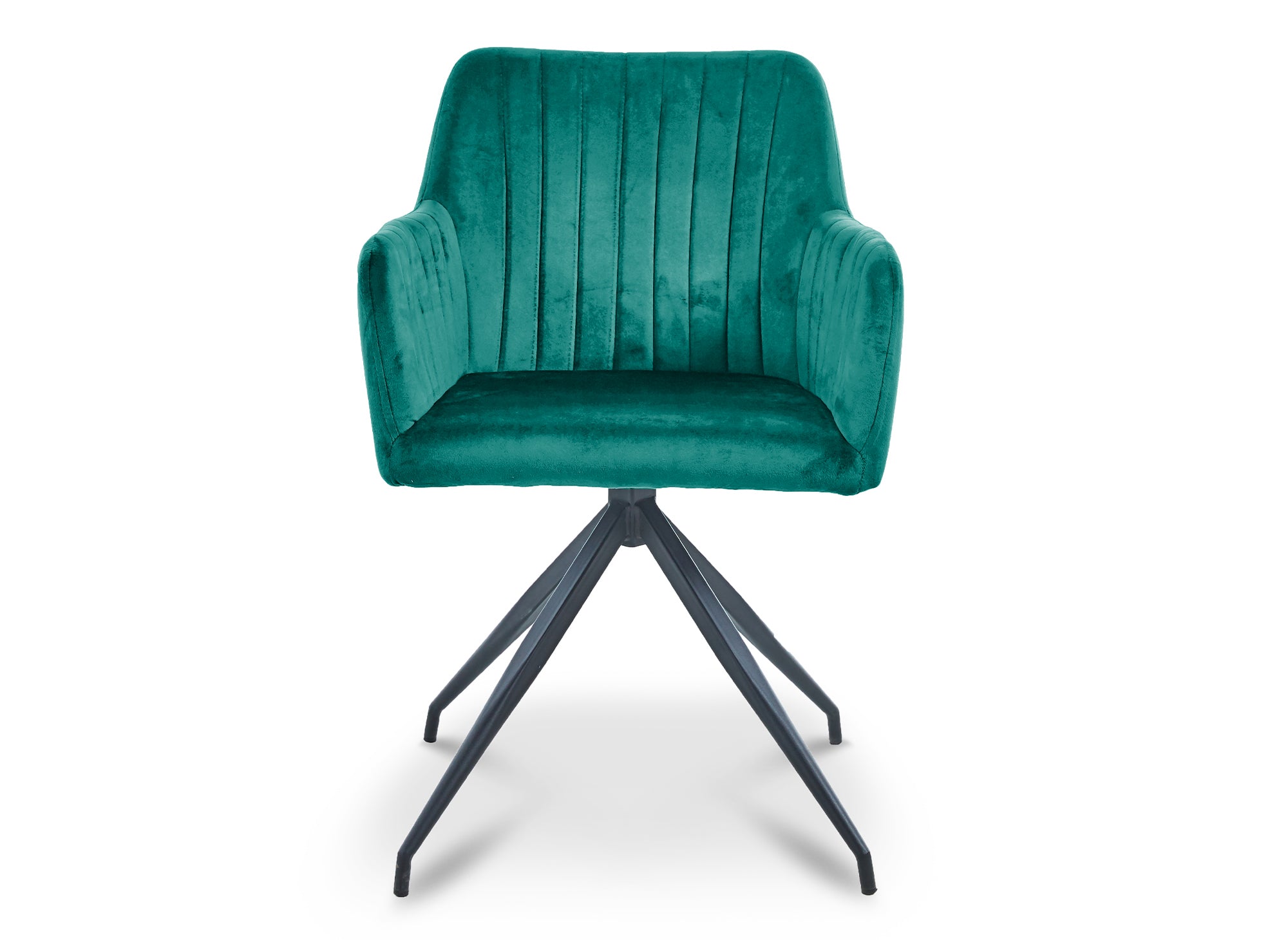 Lot de 2 chaises en velours vert pieds en métal noir RATUS