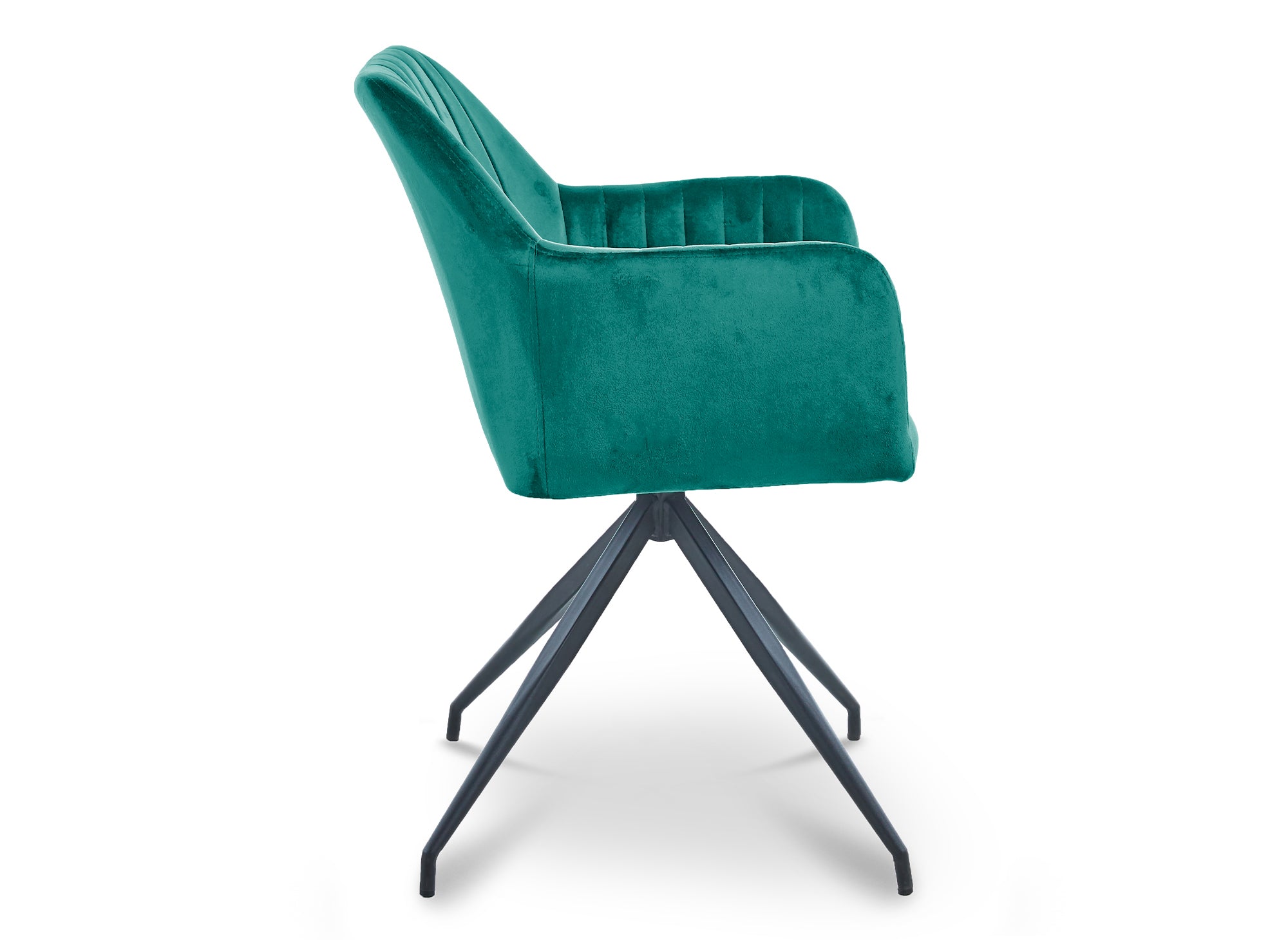 Lot de 2 chaises en velours vert pieds en métal noir RATUS