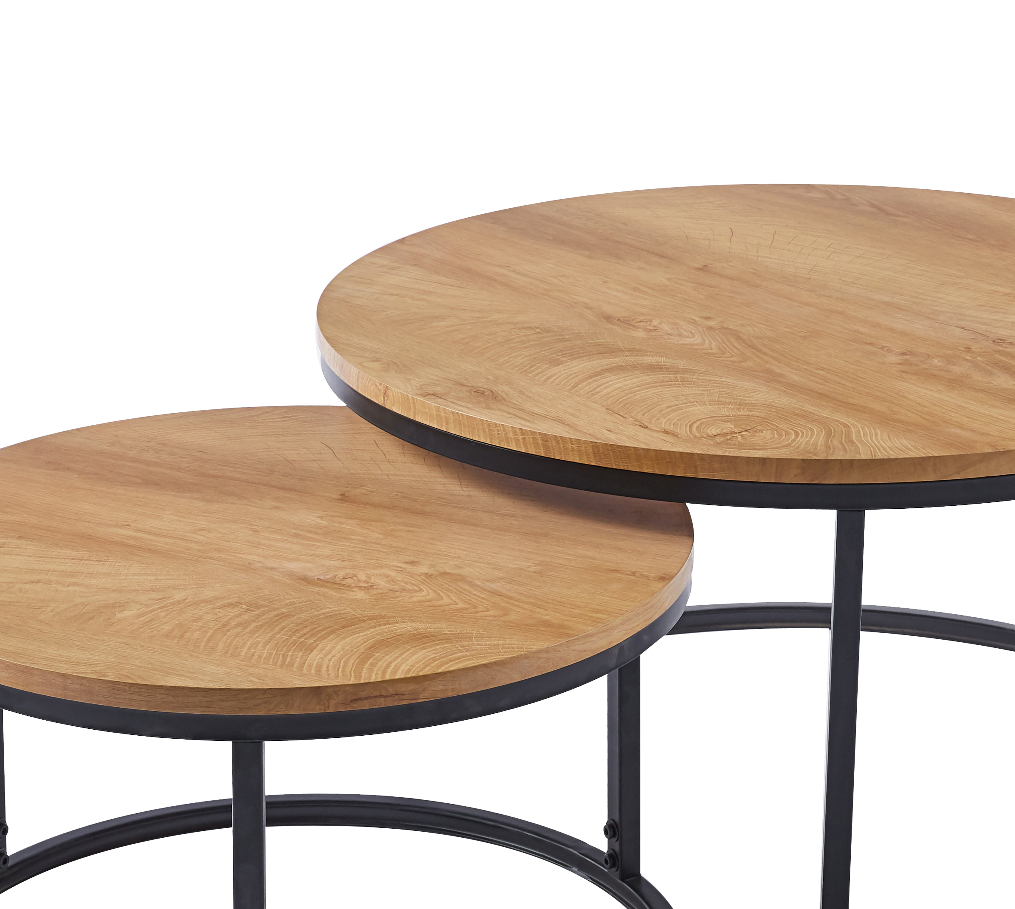 Lot de 2 tables basses gigognes rondes design GEORGIA