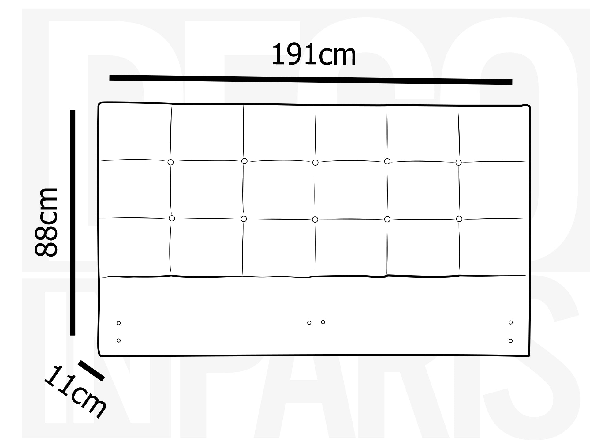 Tête de lit en tissu beige design 180 cm ALVERA