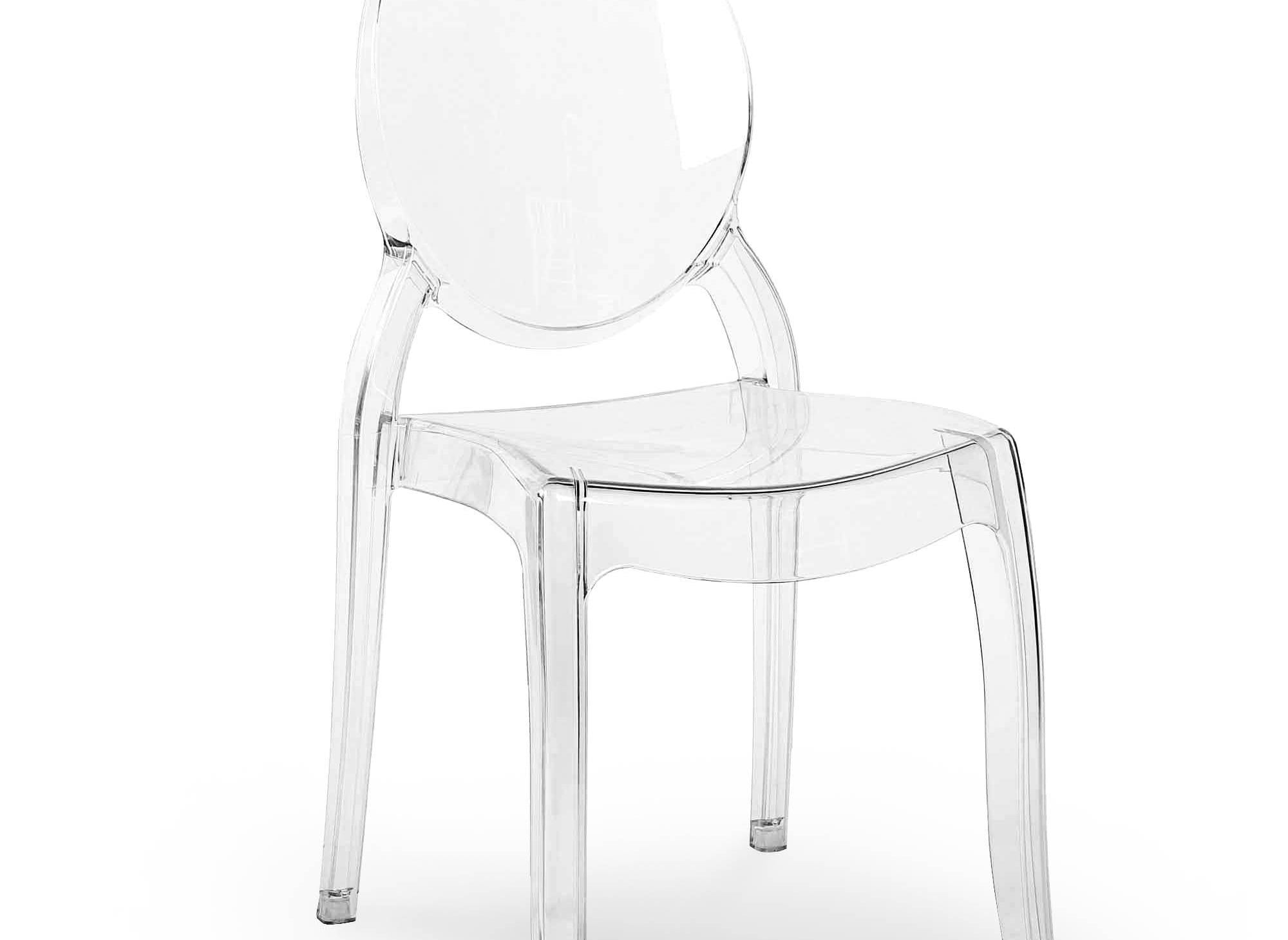 Lot de 4 chaises design en plexi transparent TOLGA