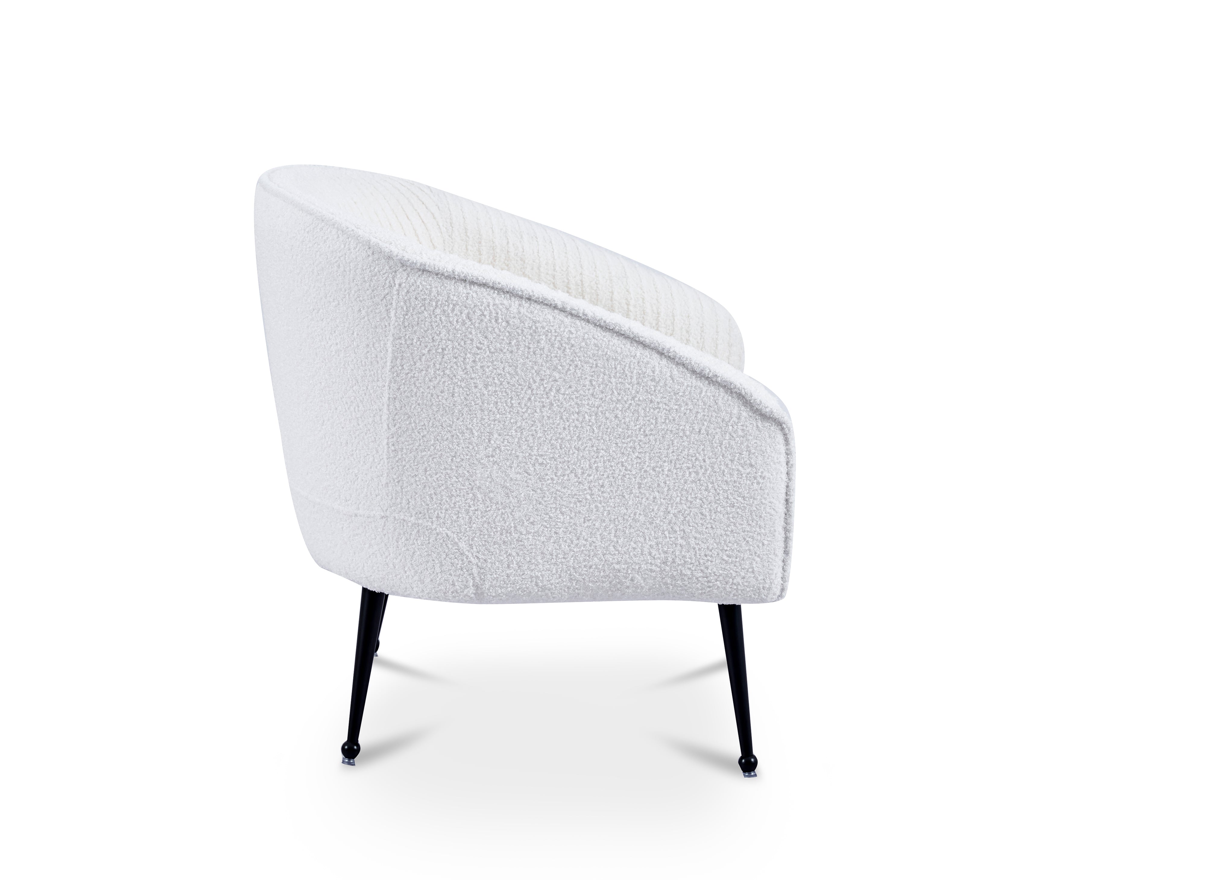 Fauteuil cabriolet tissu bouclette blanc TRECY