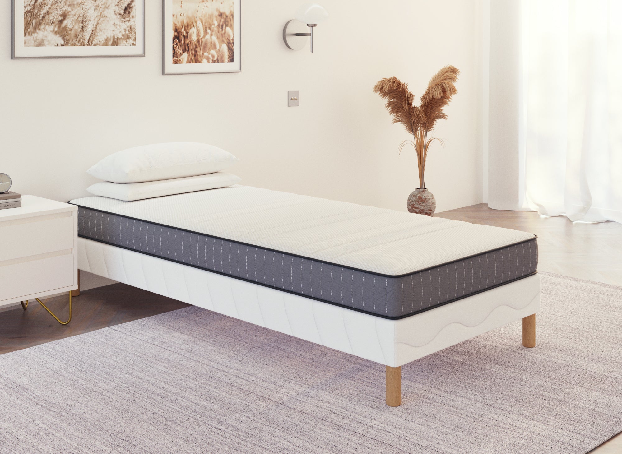 Matelas en mousse 90 x 190 cm épaisseur 15 cm WOLK