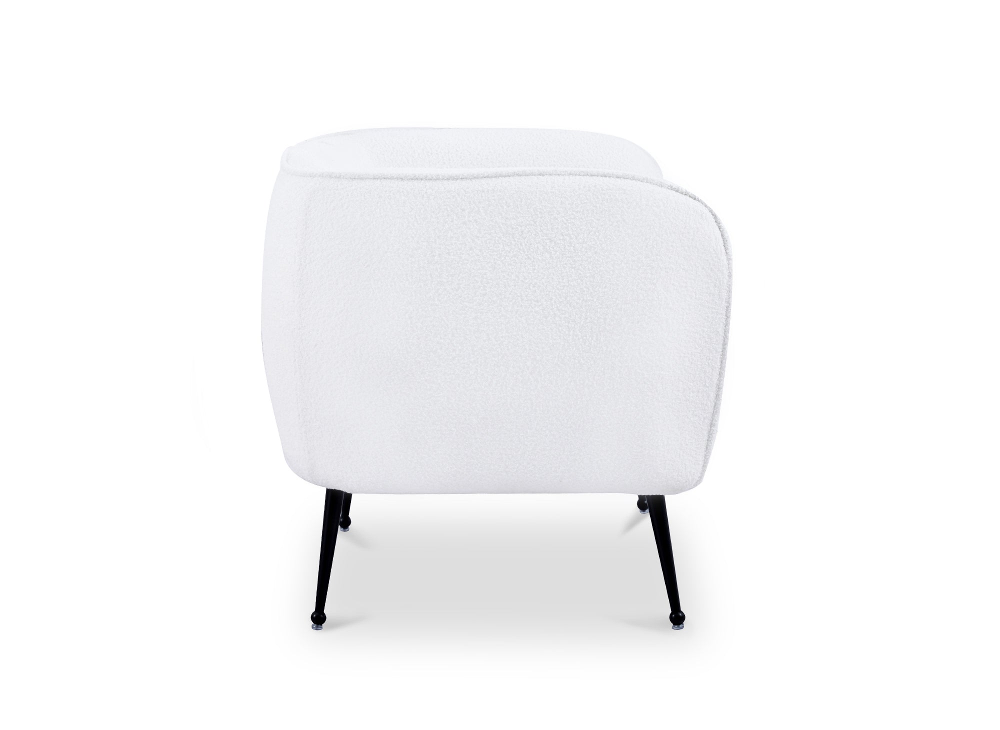 Fauteuil cabriolet tissu bouclette blanc PERRY