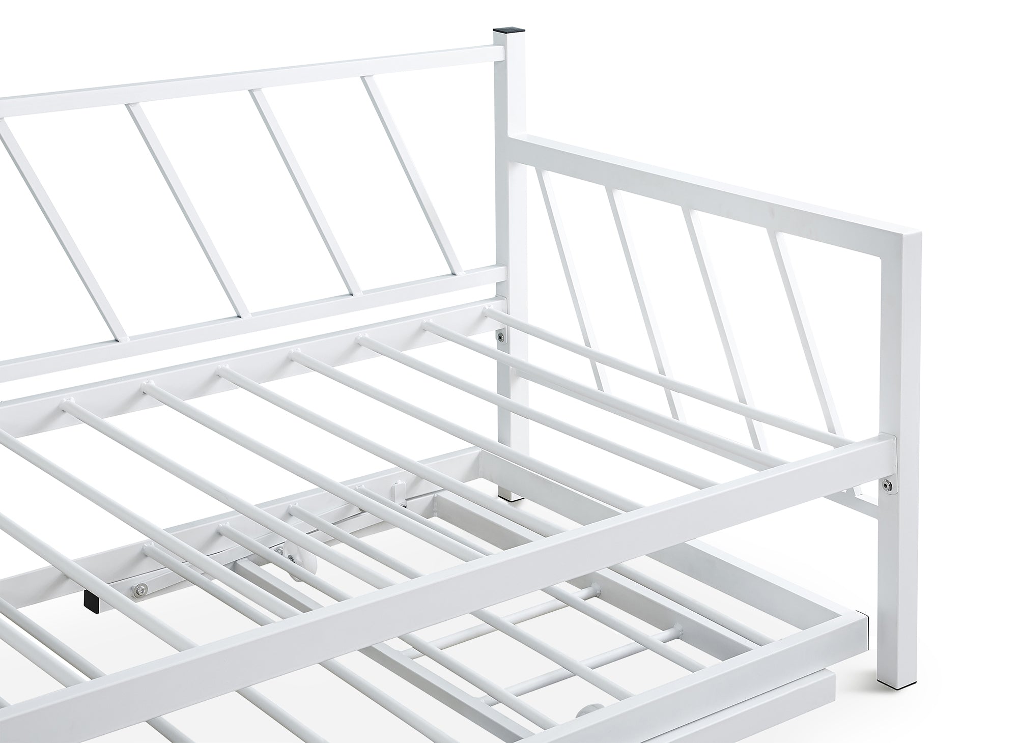 Lit banquette gigogne en métal blanc TORRY 90 x 190 cm