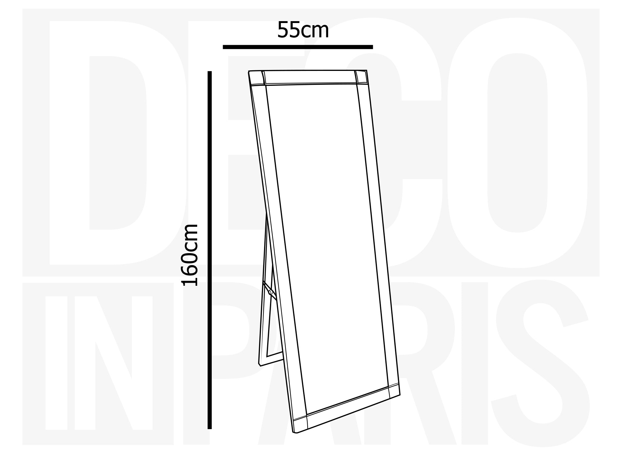 Grand miroir rectangulaire sur pied MALIA