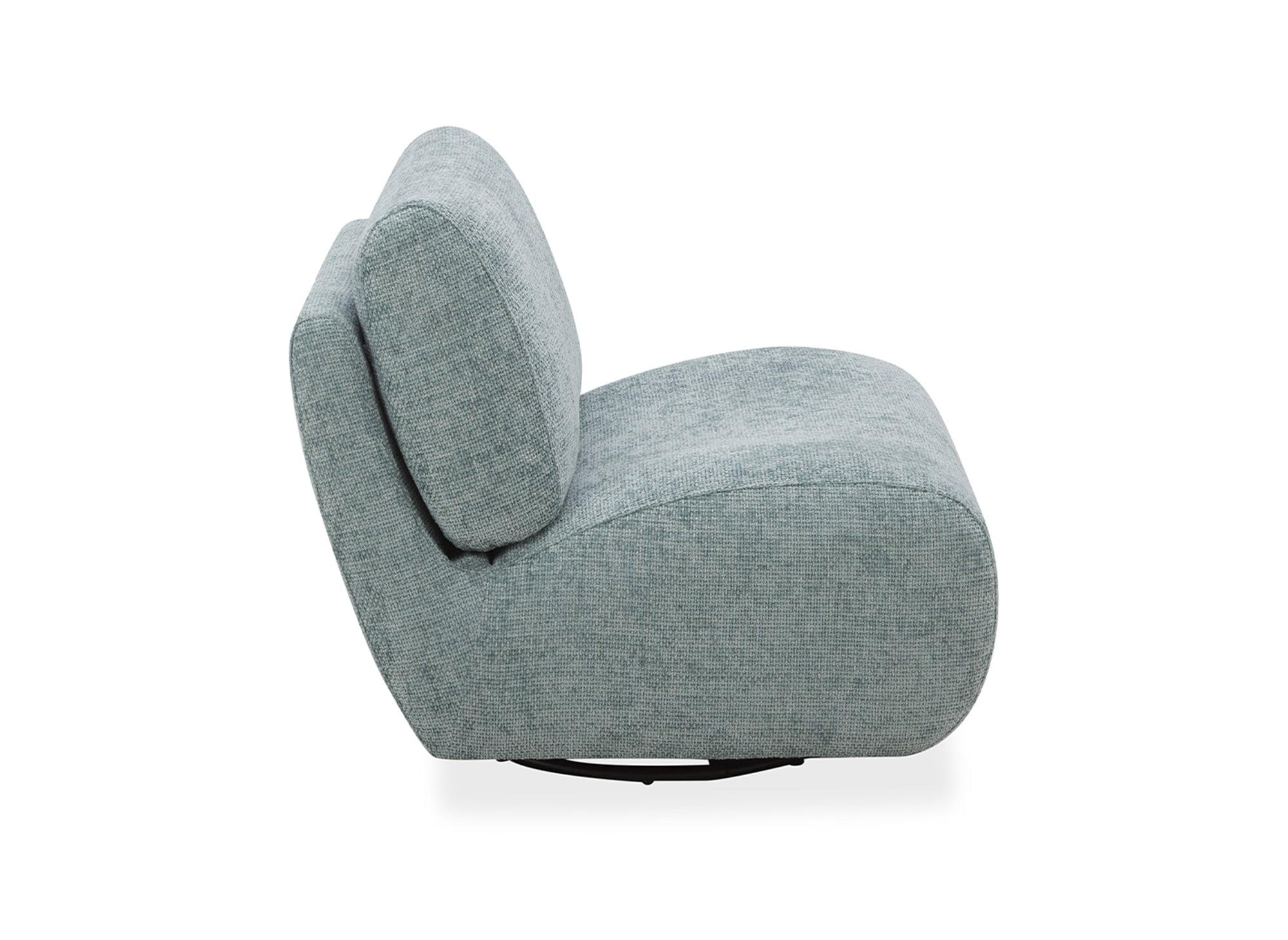 Fauteuil pivotant en velours chiné vert d'eau TANGO